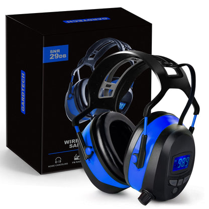 Gardtech ear protection, ear muffs with radio/Bluetooth/MP3/FM, safety ear muffs with NRR 29dB, noise cancelling headphones for men and women, protective headphones for shooting and mowing.