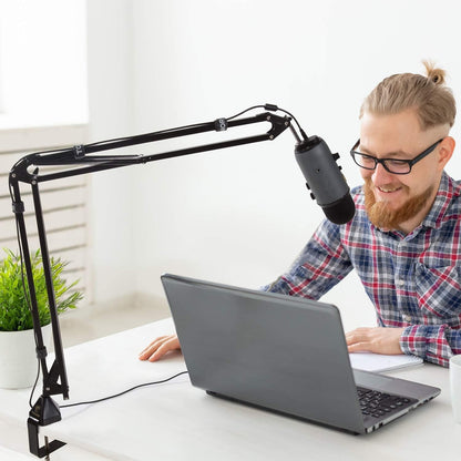 TONOR microphone arm with high compatibility, large microphone arm stand up to 47cm boom arm adjustable microphone arm with improved high-performance clamp, T30