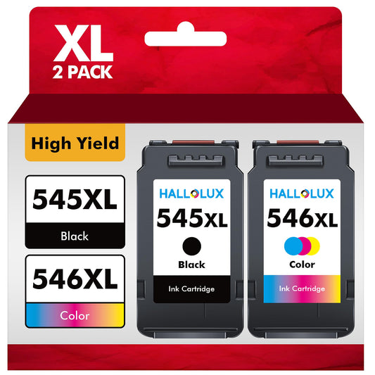 HelloLux PG-545XL CL-546XL PG545 CL546 XL printer cartridges for Canon 545 546 XL PG 545XL CL 546XL cartridges for Pixma MX490 MX495 TR4550 TR4551 MG2550s MG2555s TS3150 TS3151 (1 Black 1 Color)