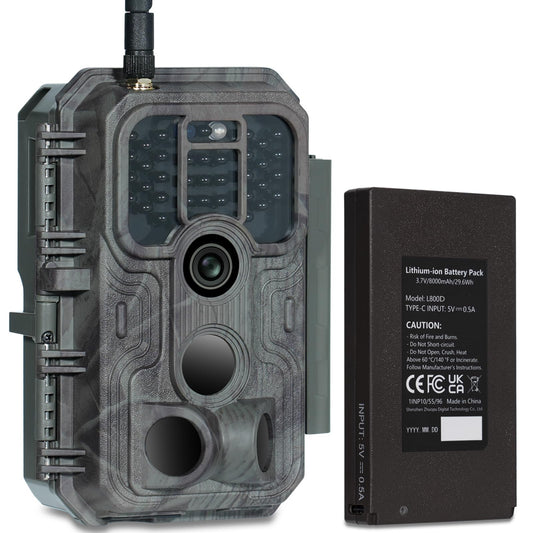 Meidase P200P trail camera with WiFi Bluetooth, 48MP 1296P, 30m night vision, 0.1s motion activation, IP66 waterproof, mobile app transmission, 8000mAh rechargeable battery, outdoor surveillance
