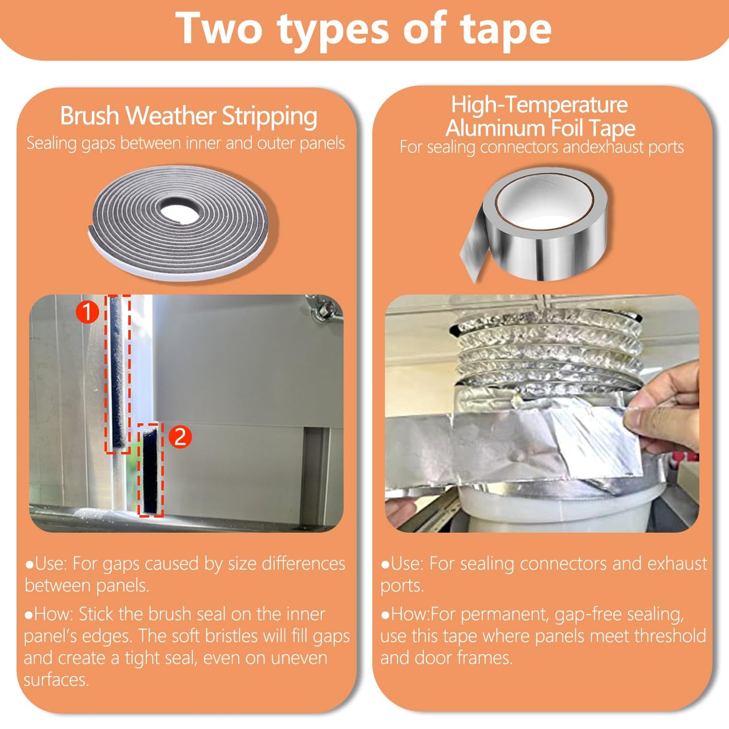 Aozzy 160cm window seal for portable air conditioners with universal adapter 13/15cm, safety lock, and seal for portable air conditioners/dehumidifiers on vertical/horizontal windows.