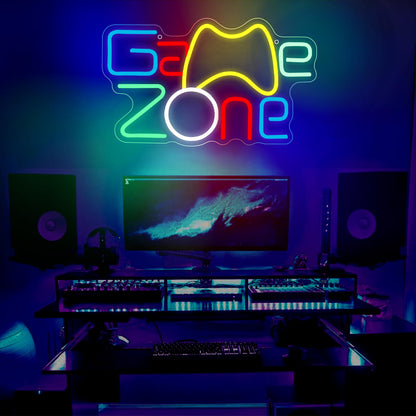 Neon light sign, game neon sign for game zone gaming. Neon sign light decoration for game room, bar, party, children's room. Perfect gift for boys.