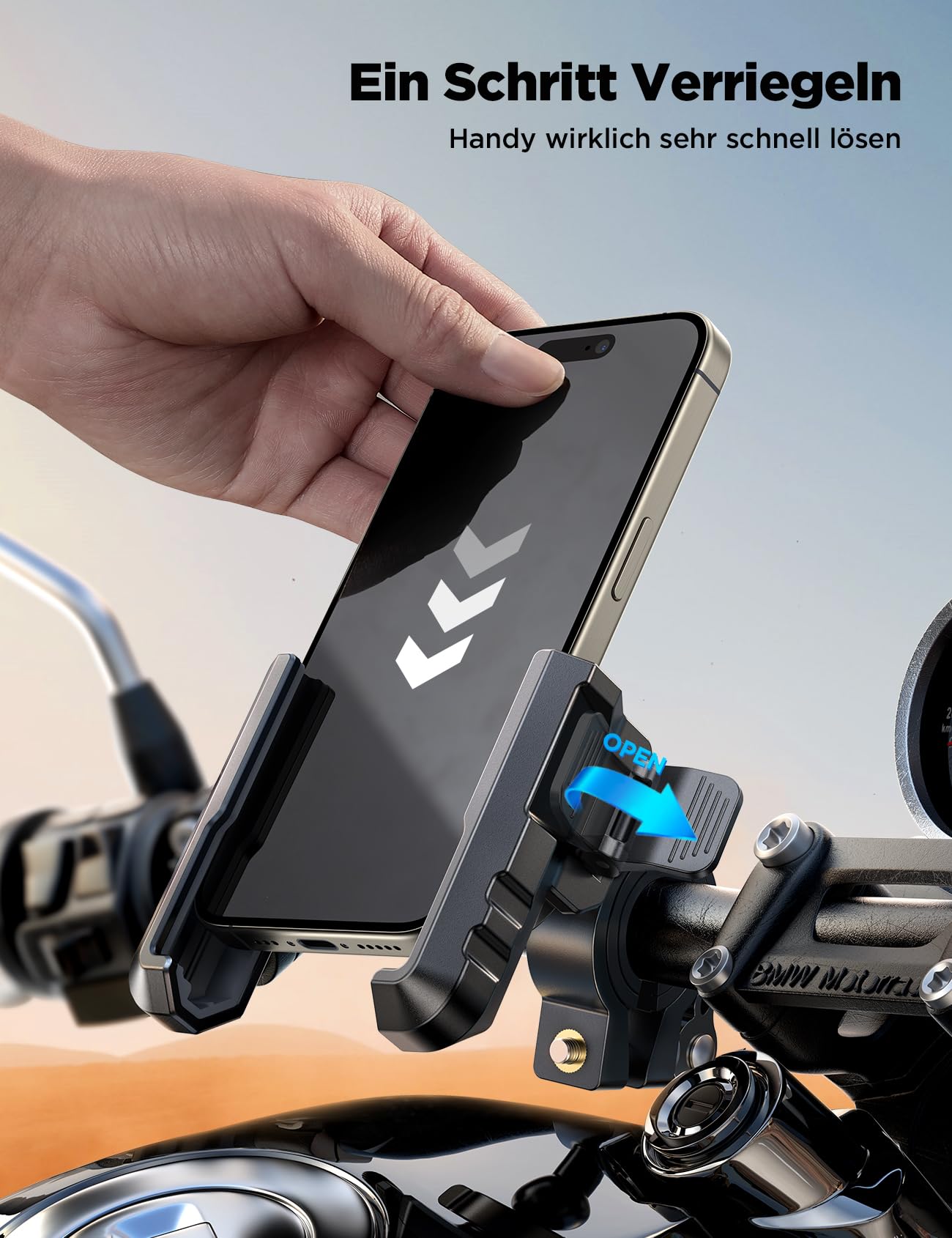 JOYROOM 2025 Bike Phone Mount, Motorcycle Phone Holder 【Vibration Damped】1S Quick Release Universal Bike Phone Mount for iPhone 17/16/15, Samsung S24/S23 (4.7"-7" Smartphone)