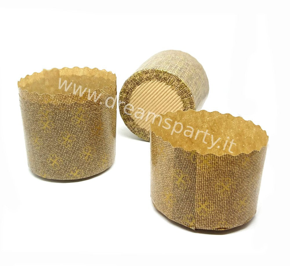 Panettone baking mold 500g tall - 10 pieces - Ragout disposable paper oven - Ideal for Panettone, Panettone gastronomy, with Christmas motif, Pan Brioche, Pan Dolce etc. [Dream's Party]