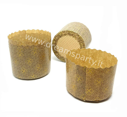 Panettone baking mold 500g tall - 10 pieces - Ragout disposable paper oven - Ideal for Panettone, Panettone gastronomy, with Christmas motif, Pan Brioche, Pan Dolce etc. [Dream's Party]
