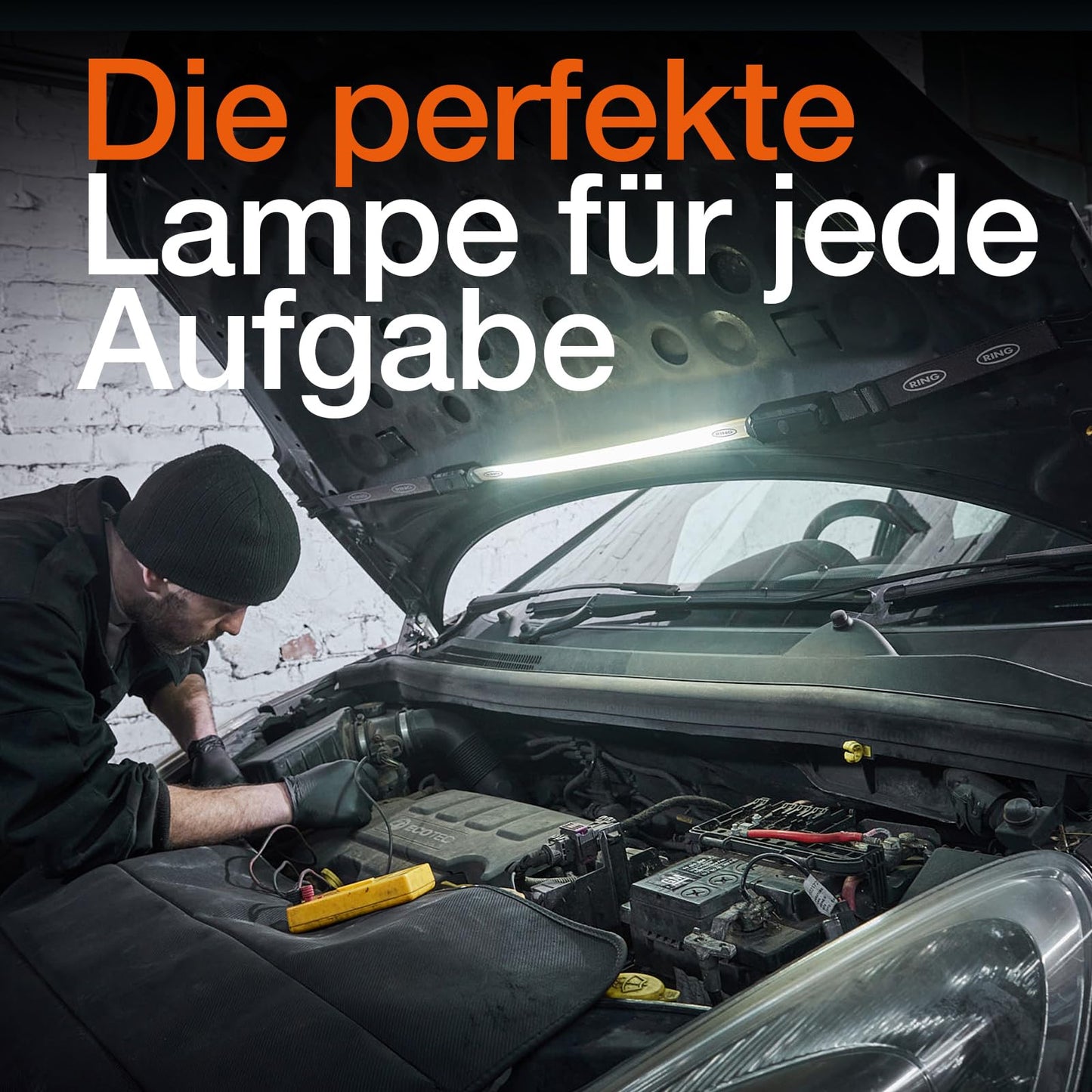 Osram LEDinspect Flexible Inspection Light, rechargeable LED inspection lamp, 6000K, brightness up to 1000lm, detachable elastic bands, White