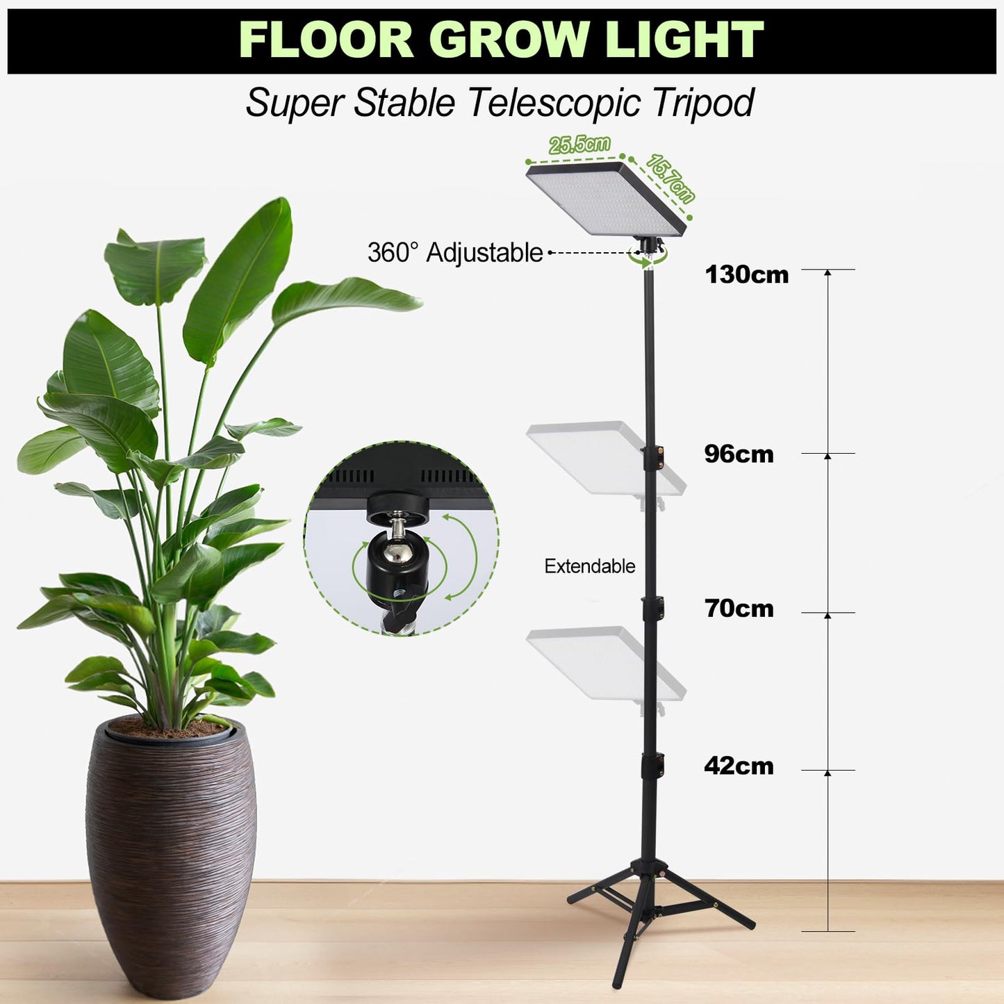 MICCYE Plant Lamp LED with Stand UV-IR Full Spectrum 286 LEDs Grow Lamp with 4/8/12H Timer Dimmable Plant Light Growth Lamps for Plants Plant Lamp LED