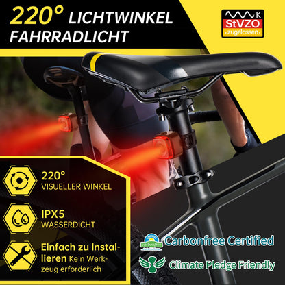 SPGOOD Bike Light Set, StVZO Approved Bicycle Lighting, Bike Light USB Rechargeable Type-C, Front and Rear Bike Light, IPX5 Waterproof Bike Lights