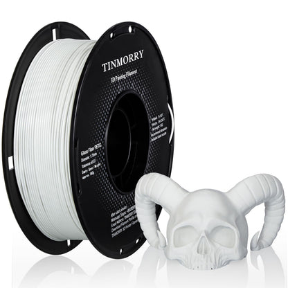 TINMORRY fiberglass-reinforced PETG filament 1.75mm, high impact resistance PETG GF 3D printing filament, durability & stiffness, suitable for most FDM 3D printers, 1 KG 1 coil, Frosted White