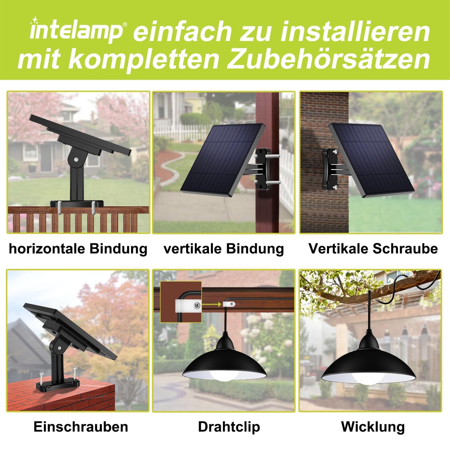 INTELAMP Solar Pendant Light, Outdoor Hanging Solar Lights with Remote Control, Waterproof Hanging Lamps for Garden Patio Balcony Gazebo IP65