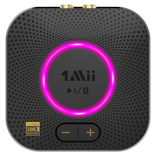 1Mii B06S+ Bluetooth 5.2 receiver, HiFi audio adapter with LDAC, volume control, aptX HD & Low Latency wireless receiver for stereo system speakers, with 3.5mm/RCA outputs