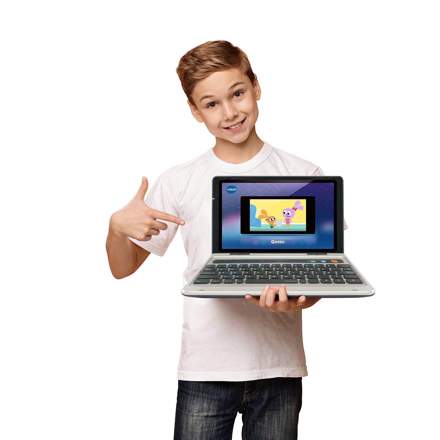 Vtech Genio Learning Laptop - educational computer with internet access, text program and learning content on letters, words, math, logic and more - for children aged 5-12 years.
