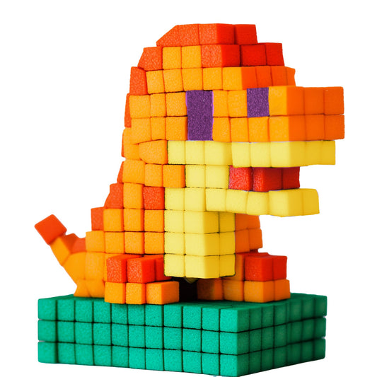Fidl Bitz - Deluxe Set: Game set with approximately 640 colorful foam cubes for building and constructing, stick without sticking, float in water, blue/green/yellow/orange/purple/red (21102)
