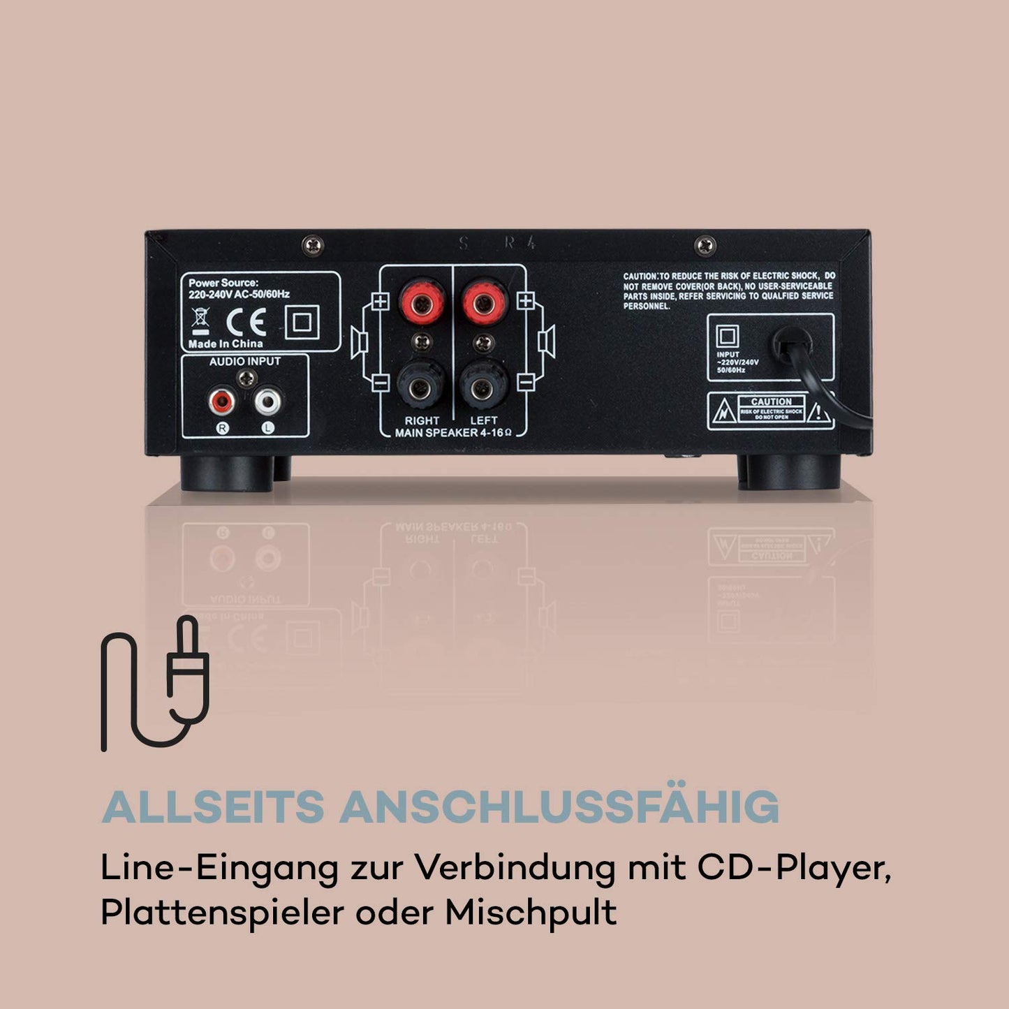 auna Karaoke Star 3 Karaoke Set - Karaoke system, 2 x 75 W max, Bluetooth, USB, Line-In, includes microphones and speaker cables, black.