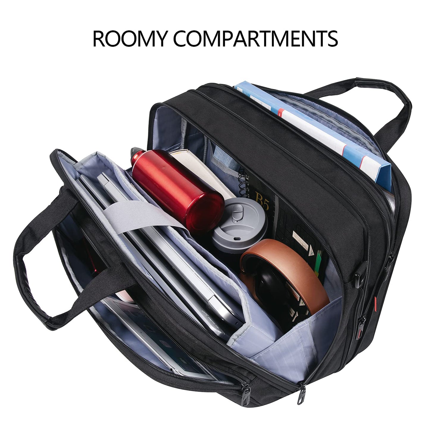 VANKEAN Laptop Bag for Women Men Business Briefcase 17.3 Inch, Fits up to Laptops, Waterproof Laptop Case Computer Bag for Travel/Business/School, Black