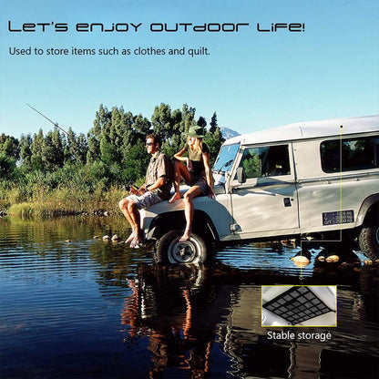 Car luggage net for storage, car cargo net, universal car roof luggage net cover, mesh bag with zipper, 90X65CM.
