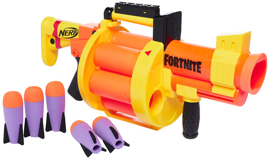 Nerf Fortnite GL Rocket Blaster - Drum, Pump-Action - includes 6 Nerf rockets - for kids, teens, adults.