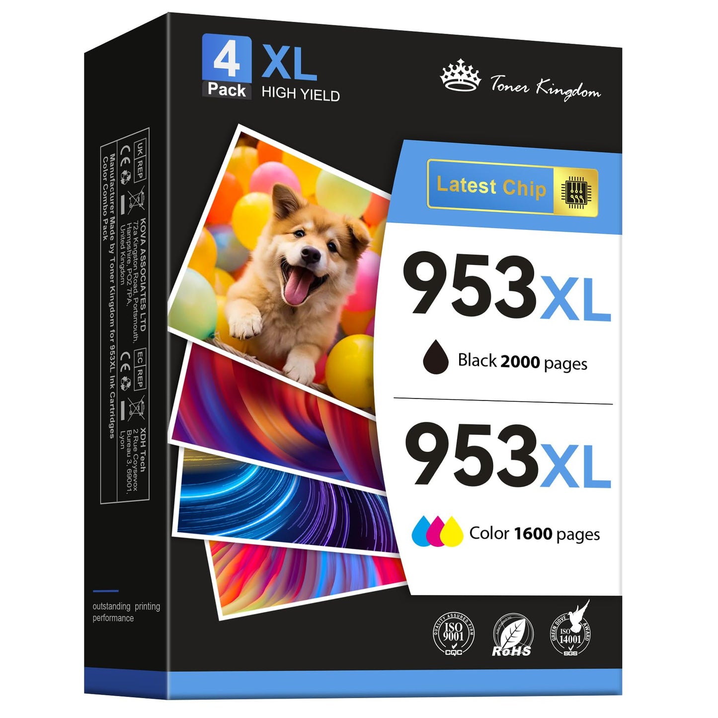 Toner Kingdom ink cartridges 953 XL 953XL printer cartridges remanufactured for HP 953XL multipack compatible with HP Officejet Pro 8710 8715 7720 7740 7730 8720 8730 8210 8725 8715 8740 Tray