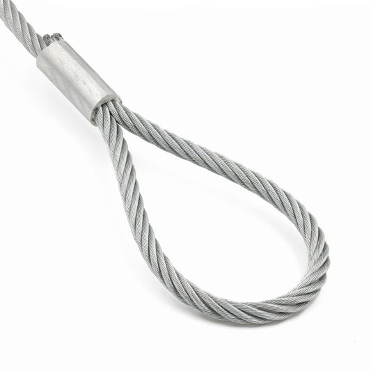 ALFA LOGISTICS Fall rope 8mm diameter 8m length with hook and eye - Wire rope with hook - Steel rope with eyes and hooks - Reliable forestry rope