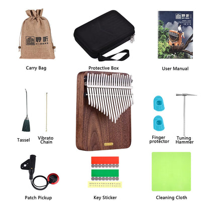 LingTing Kalimba LT-K21W 21 keys Thumb Piano Mbira, Gift for Kids and Adults, Beginners (Whisper of Rain)