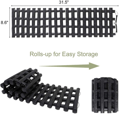 Jolitac 2 Piece Traction Aid Set Sand Mat Tracking Mat for Snow, Ice, or Mud 80 x 22 cm
