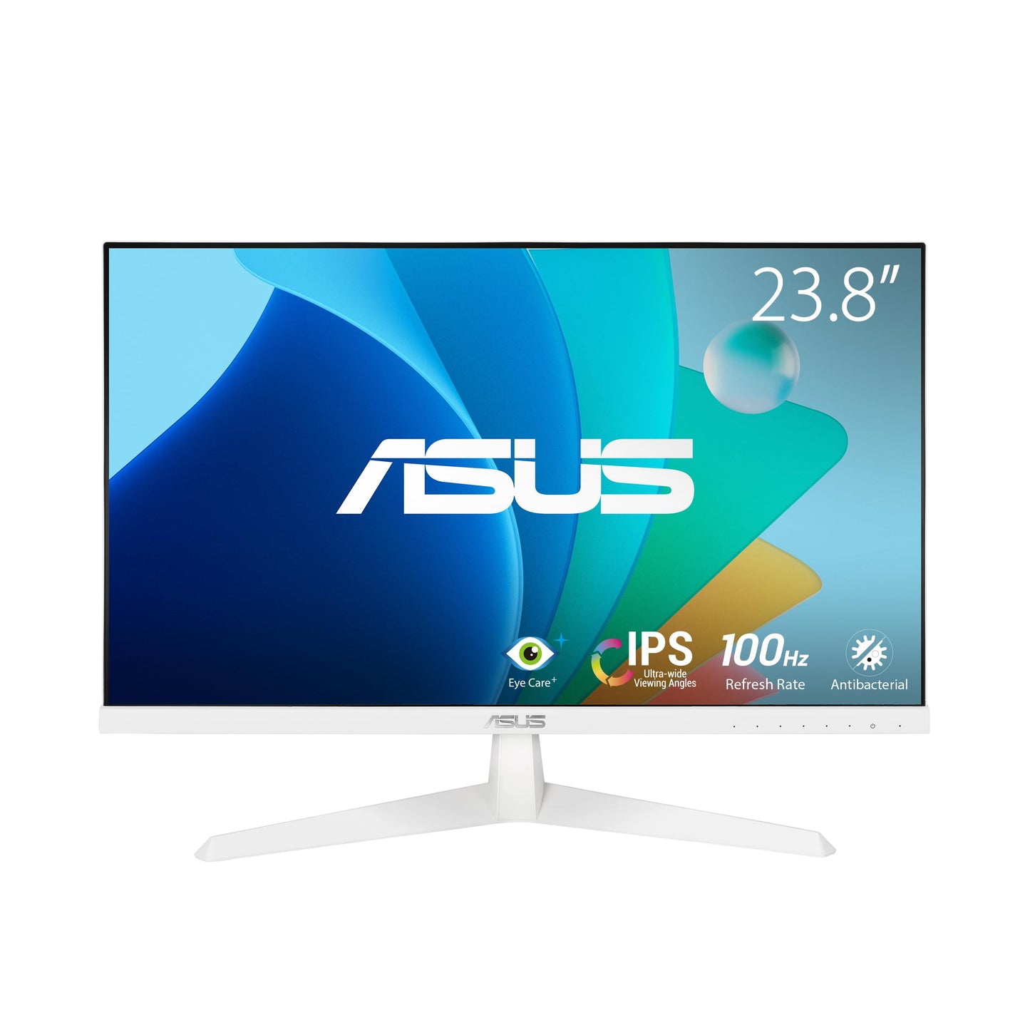 ASUS Eye Care VY249HF-W - 24 inch Full HD monitor - 100 Hz, 1ms MPRT, AdaptiveSync - IPS panel, Vesa 100x100, 16:9, 1920x1080, HDMI, White.
