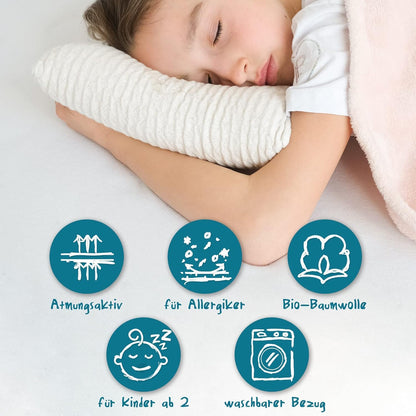 KNERST® Kids Pillow - Ergonomic Memory Foam Pillow for Children's Room - 40x60x6 cm Pillow perfect for kids - 40x60 Pillow for restful sleep including pillowcase - for children