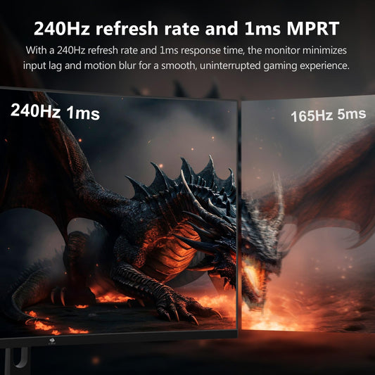 Z-Edge 32-inch Curved Gaming Monitor with 240Hz 1ms MPRT Full HD LED display, 16:9 1500R curved screen, 280cd/m² brightness, Freesync, DisplayPort 1.4 & HDMI 2.0.