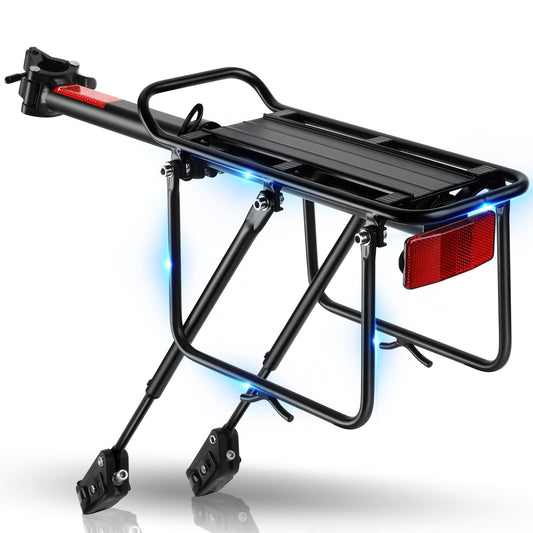 Toptrek bike rack for 24-29 inch bike | Universal aluminum alloy rack, carries at least 50 KG | Rear bike rack for MTB, road bike, ebike, gravel bike