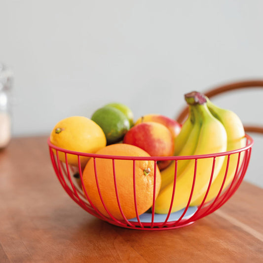 REMEMBER Stylish fruit bowl & bread basket Chilli - Elegant and practical fruit basket - Space-saving fruit storage - Stainless steel, powder-coated
