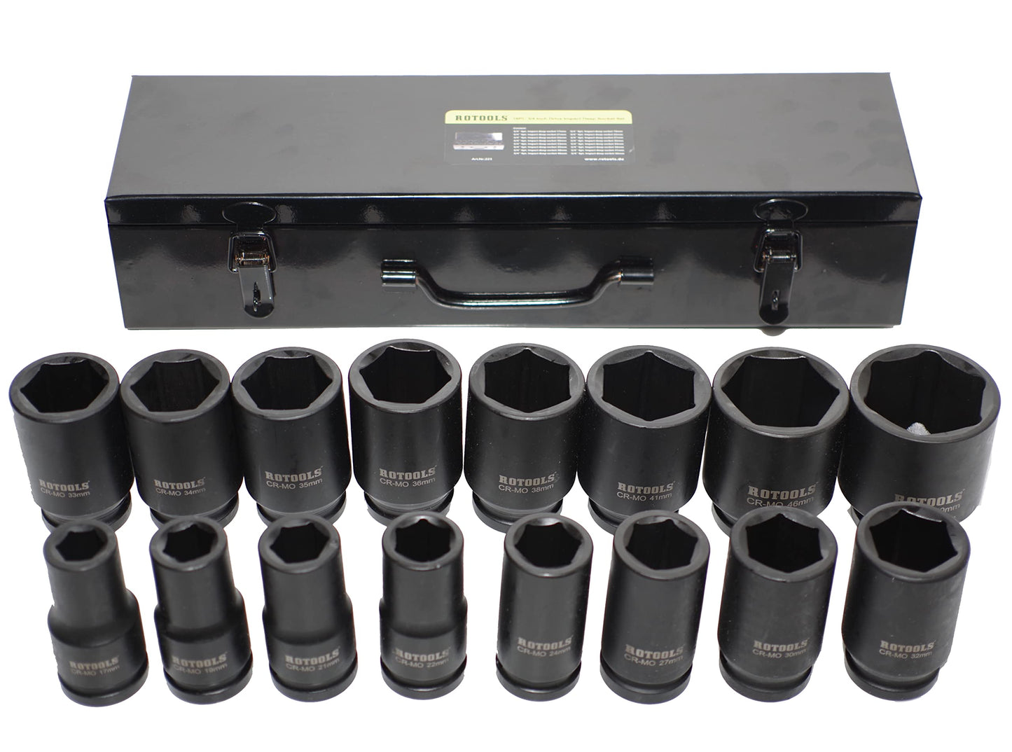ROTOOLS impact wrench sockets socket set 17-50mm truck impact socket set 3/4" inch chrome molybdenum steel