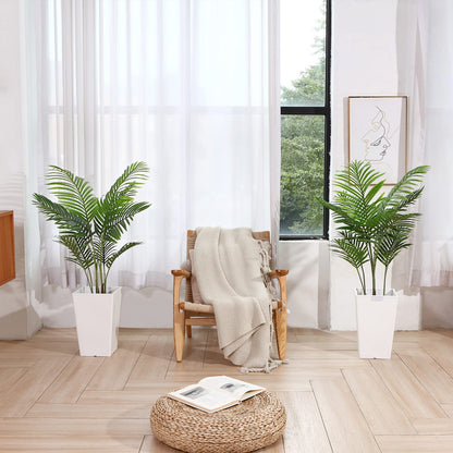 Fopamtri Artificial Areca Palm 110cm Artificial Palm, 10 branches, for indoor and outdoor use Modern decoration Faux plant Pot family Housewarming gift (2 pieces)