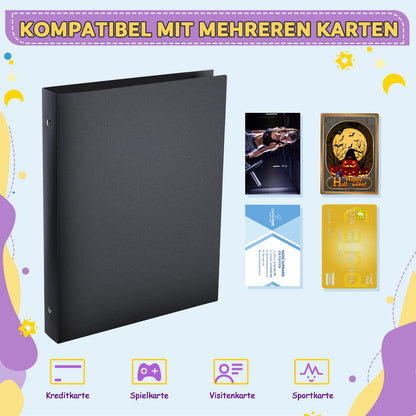 Lichtin trading card albums 540 pockets transparent trading cards 30 pages per 18 pocket empty collection folder card holder with waterproof black book cover