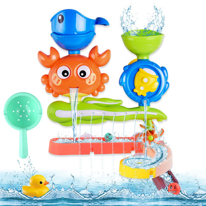 Bath toys for 3 4 5 6 years - DIY bath toys with ball track & suction cups, water toys for kids for girls & boys, educational bath gift.