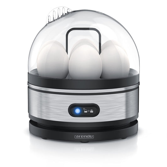 Arendo Sevencook egg cooker 400 W - stainless steel design - cooks 1-7 eggs - on/off switch - 3 cooking levels - keep warm function - signal tone - BPA-free - silver