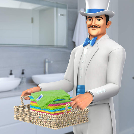 MR. SIGA Microfiber Cleaning Cloths Rags Window Cloth Microfiber Towels Dish Towels, 20 pieces, 32 x 32 cm.