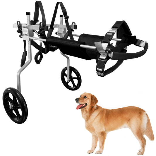 KAJILE Adjustable 2-Wheel Dog Wheelchair, XL-3 Size for Disabled Dog Hind Legs Rehabilitation, Suitable Height 55-70cm, Width 21-28cm, Length 30-40cm