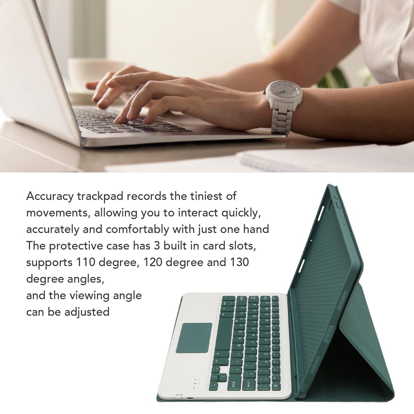 Estink keyboard cover for Galaxy Tab A8, Detachable Multi-View Wireless Keyboard Cover, Tablet cover for SM X200/SM X205/SM X207 2022 (Touchpad)