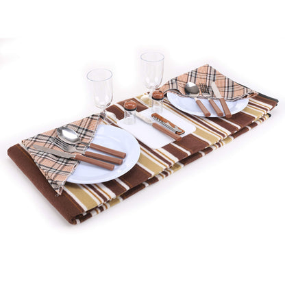 Apollo Walker picnic backpack for 2 people picnic set (set & blanket) thermal bag coolers for camping, beach, hiking Brown