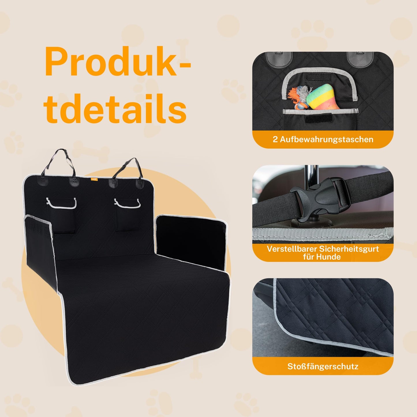 Toozey Dog Trunk Protector Quilted & Durable with Side Protection & Bumper Protection | Waterproof Dog Blanket for Car with Durable Surface | Protects against Scratches and Fur (Universal)