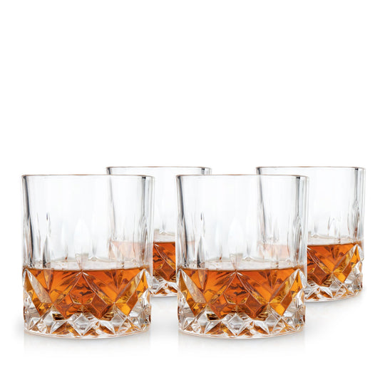Whiskey 5832 Admiral Crystal Tumblers, Set of 4 by Home & Kitchen, 9 ounces, Clear