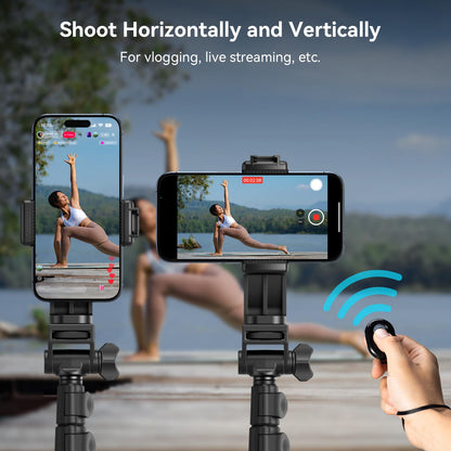 SMALLRIG Phone Tripod with Remote Control, 67-inch Camera Tripod, portable, reversible, universal tripod light stand, for photography, vlogging, selfies, and live streaming, Encore PT-30-4363