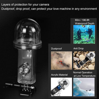 Goshyda Waterproof Case for Osmo Pocket, 60 M/196.8 Ft Protective Underwater Diving Housing, Action Camera Accessory for Surfing, Diving, Swimming