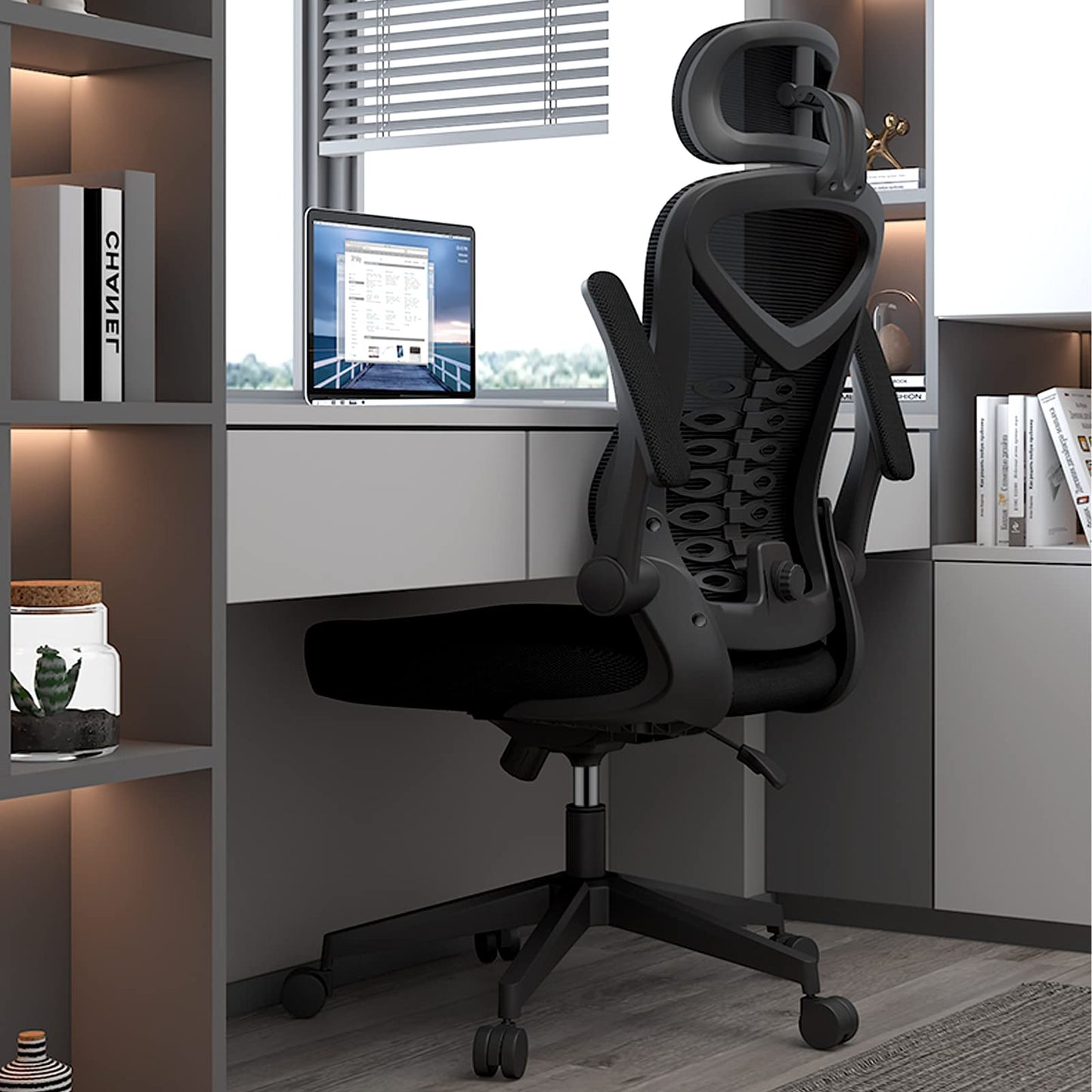 Magic Life Office Chair Ergonomic Computer Adjustable Desk Chair, adjustable lumbar support with thickened cushion, 3D headrest & Comfortable armrest Computer Chair (135 x 65 cm)