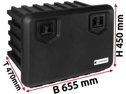 Truck storage box 655x450x470mm plastic 74 liter hitch box Daken A074
