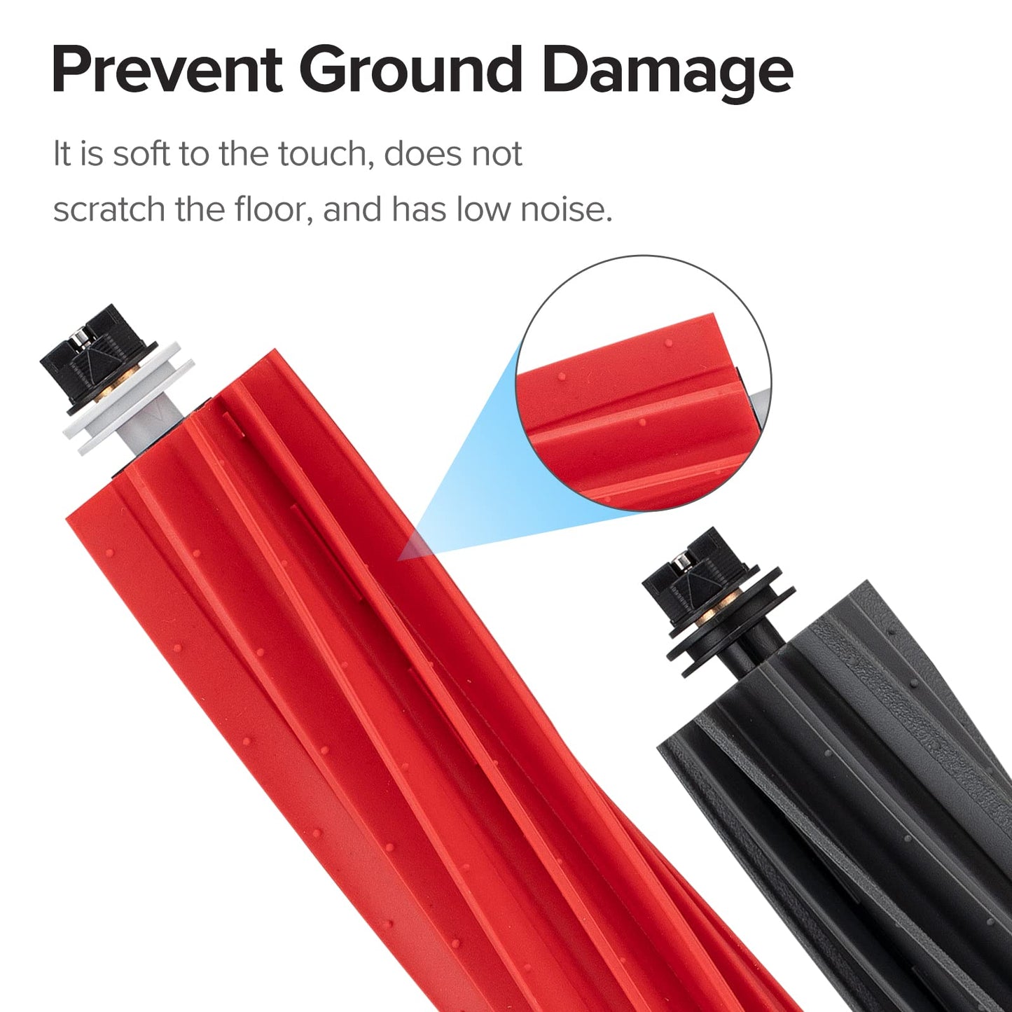 Roborock original accessory, detachable Rubber DuoRoller brush for S8/S8+/S8 Pro Ultra/Q8 max/Q8 max+/Q5 max robot vacuum.