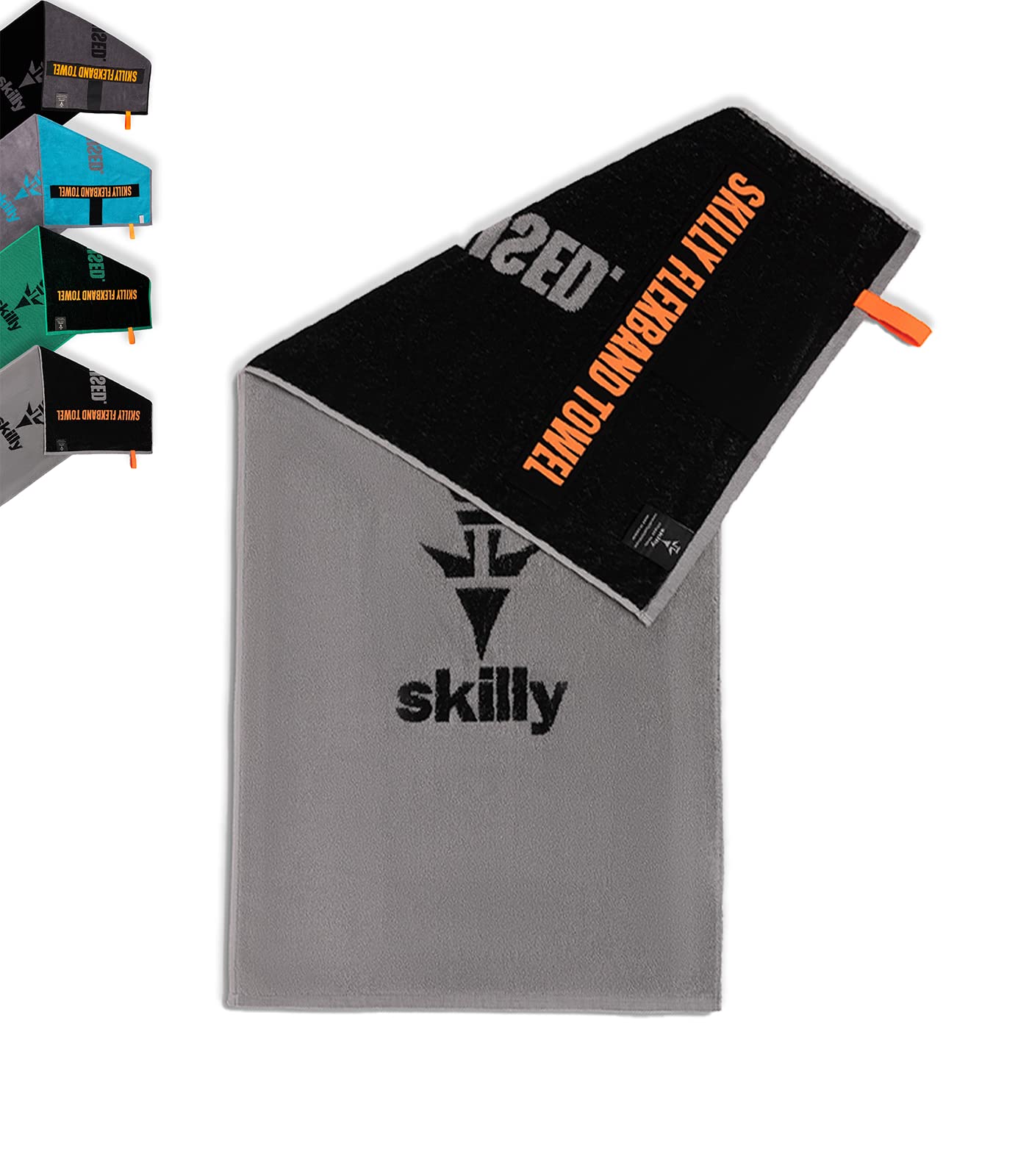 skilly FBT120 fitness towel I 120x50cm I Designed in Germany, made in Portugal I Functional towel with anti-slip feature made of high-quality Öko-Tex certified cotton.