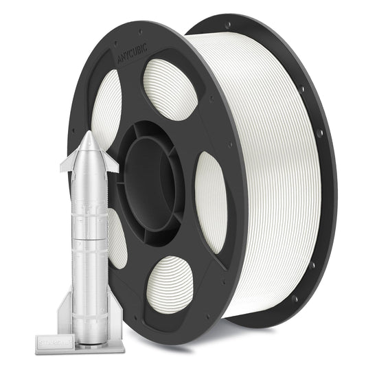 ANYCUBIC Silk PLA filament, 1.75mm, controllable sheen 3D printer filament, silky textures magnificent color 1KG Silk White