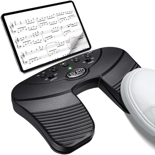 LEKATO Bluetooth Page-Turning Pedal Silent Music Sheet Page Turner Foot Pedal for Tablet and Phone