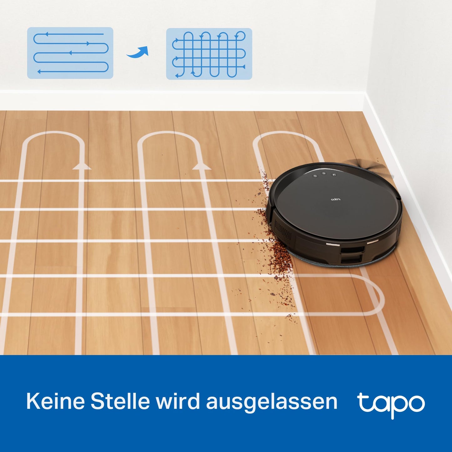 Tapo RV20 Max Plus robotic vacuum cleaner with mop function and automatic emptying station, 5300Pa ultra-strong suction power, 83mm ultra-slim design, compatible with Alexa & Google Assistant voice control, App.